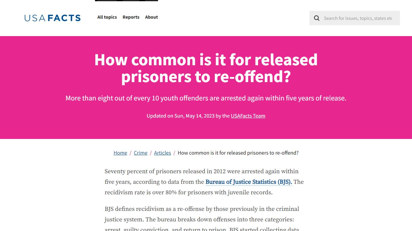 How common is it for released prisoners to re-offend?